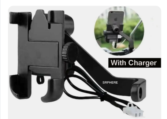 Heavy-Duty Metal Bike Mobile Holder with USB Charger